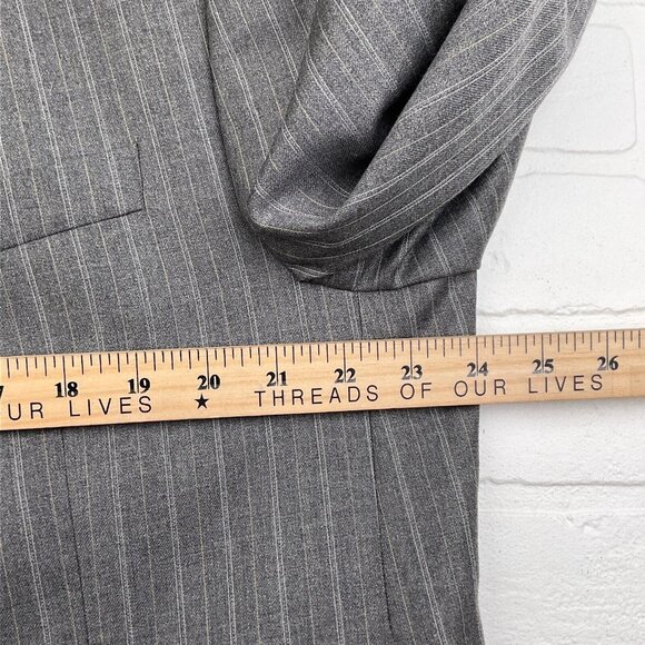 Ralph Lauren Blazer Men 46R Gray White Tan Pinstripe Cashmere Wool Jacket - Picture 11 of 16